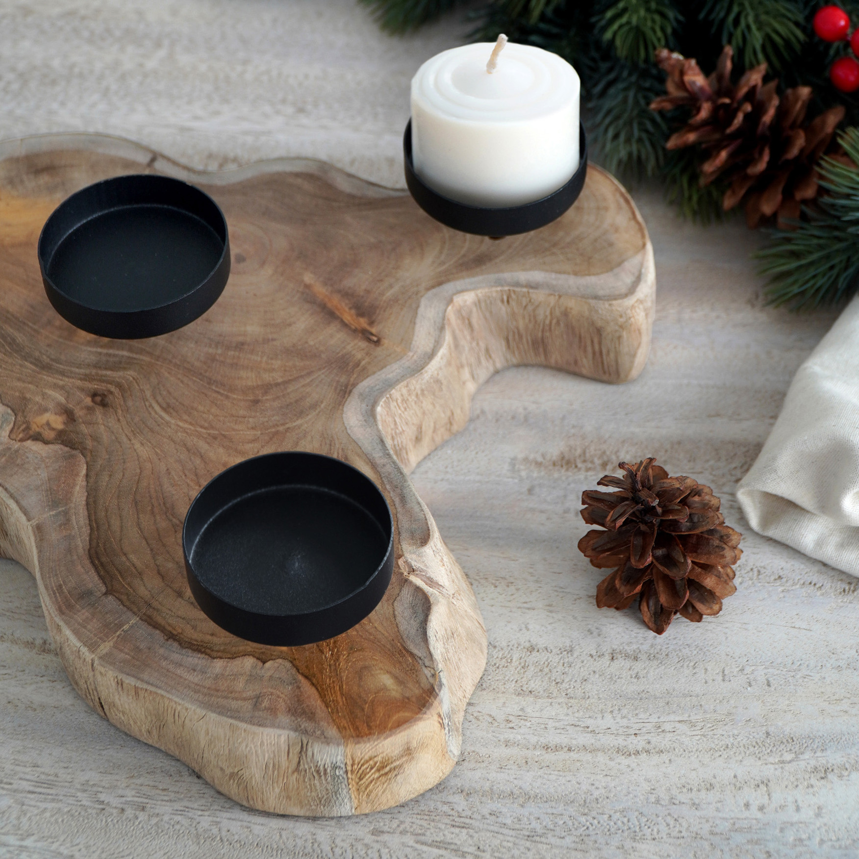Kerzenhalter | 4FLAMES | Teak/Eisen