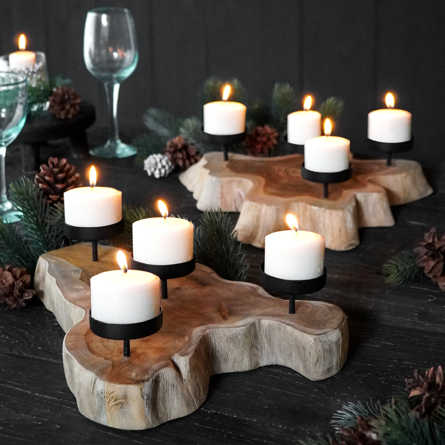 Kerzenhalter | 4FLAMES | Teak/Eisen