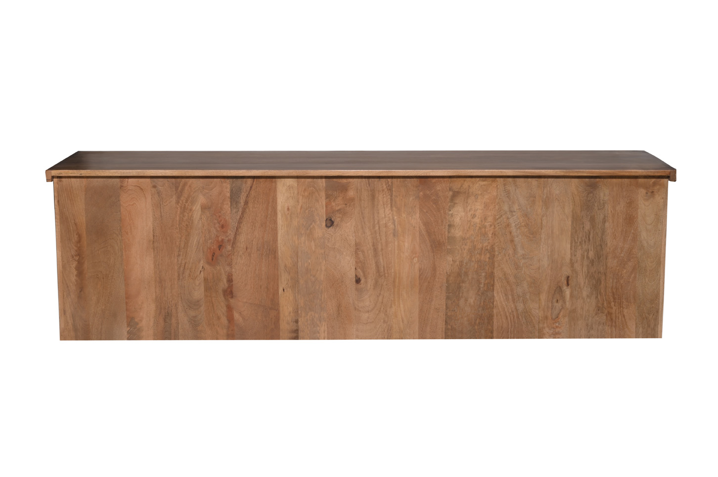 Lowboard MARK Nr.3 | Mango massiv / Metall schwarz | 2 Schiebetüren, 4 Schubladen | 180 cm breit