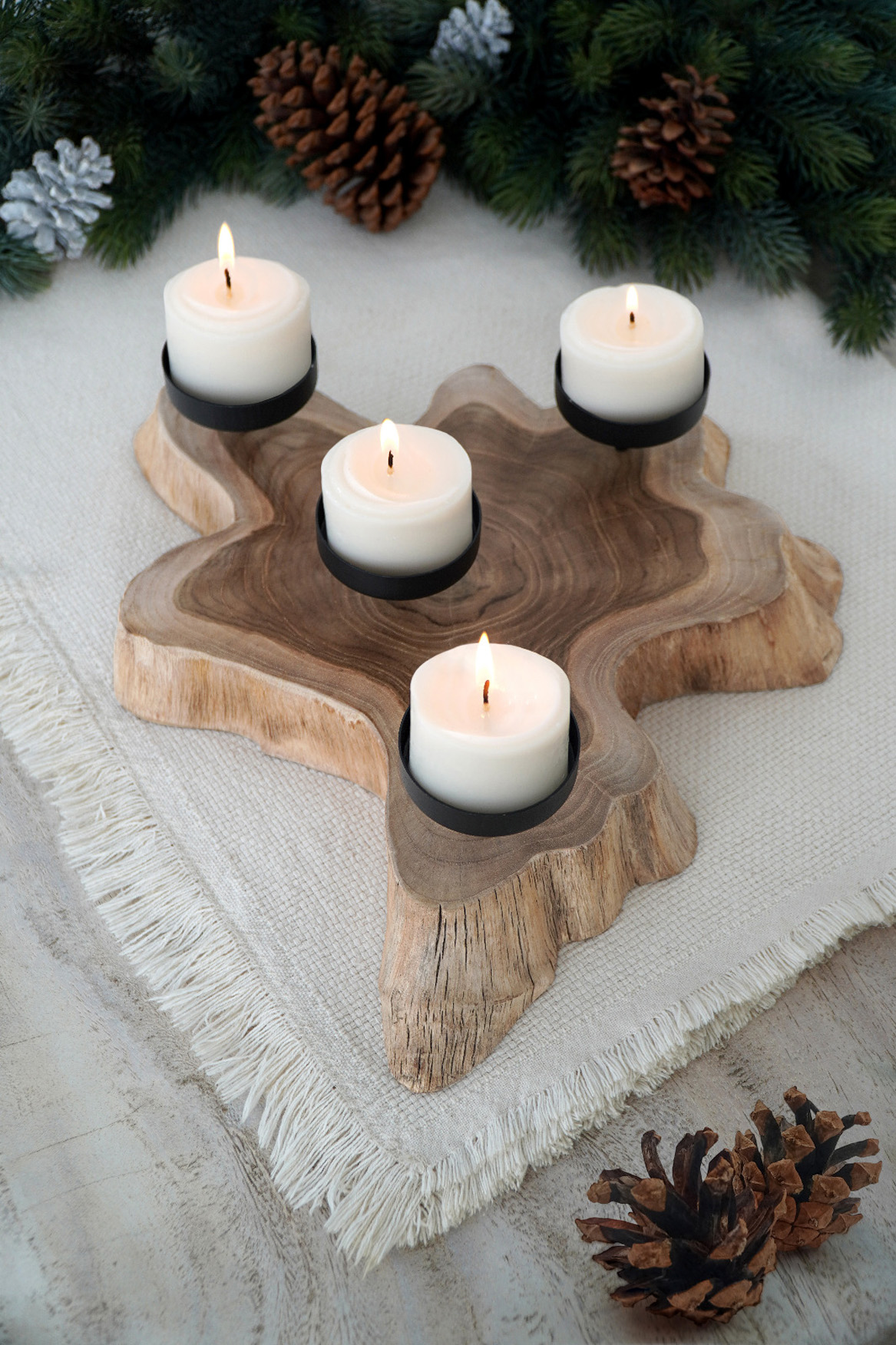 Kerzenhalter | 4FLAMES | Teak/Eisen
