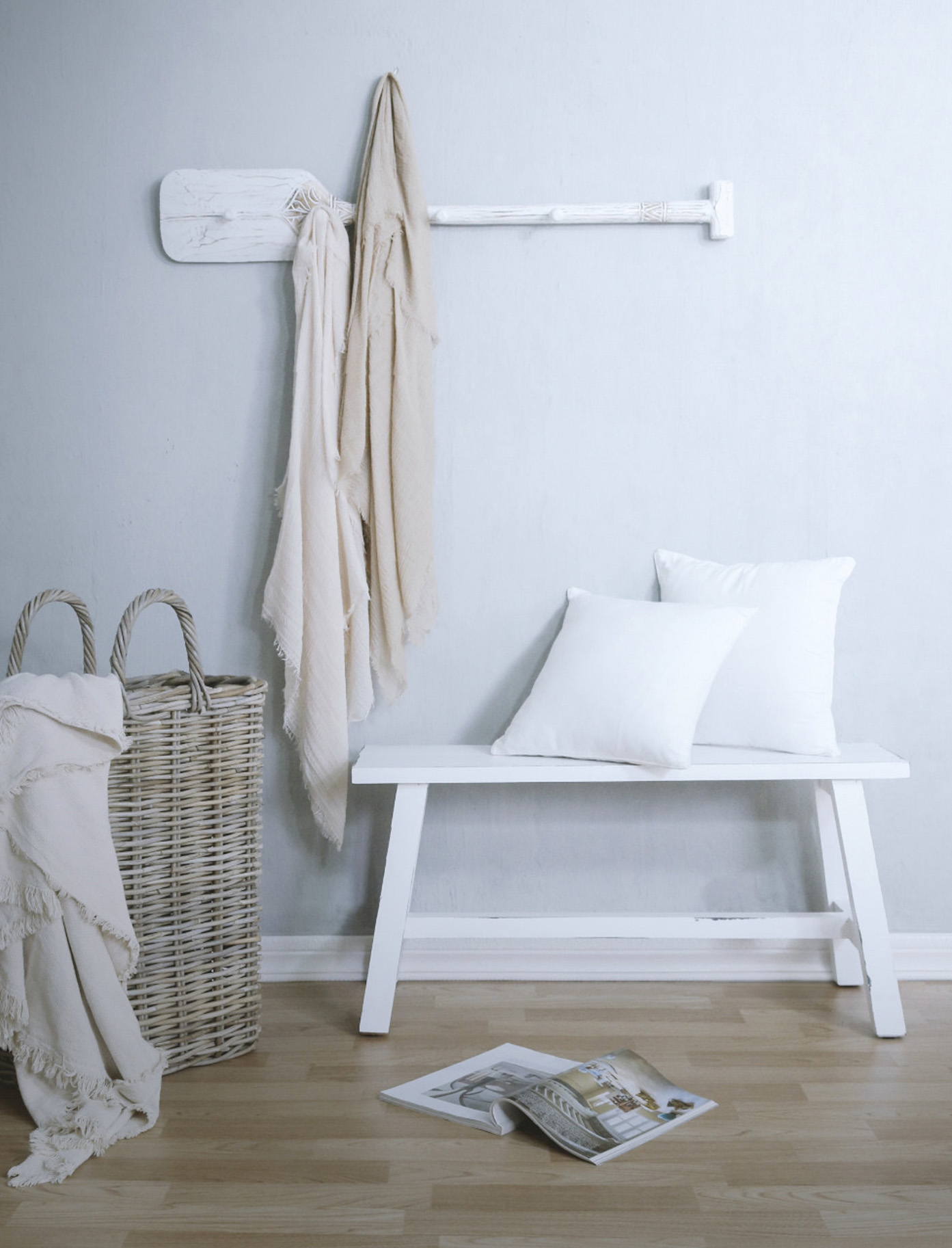 Deko-Bank | BENCH-M | Holz vintage-weiß | 90 cm breit